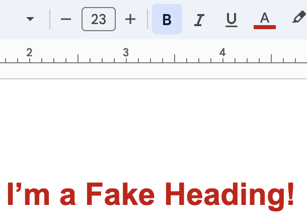 Text formatting controls for inline formatting in Google Docs